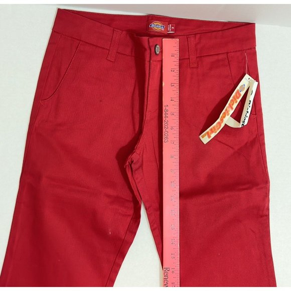 Rare NWT Y2K Dickies Girl Cherry Red Bootcut Canvas Pants Size 3 STYLE# NHH1011 - Picture 8 of 16